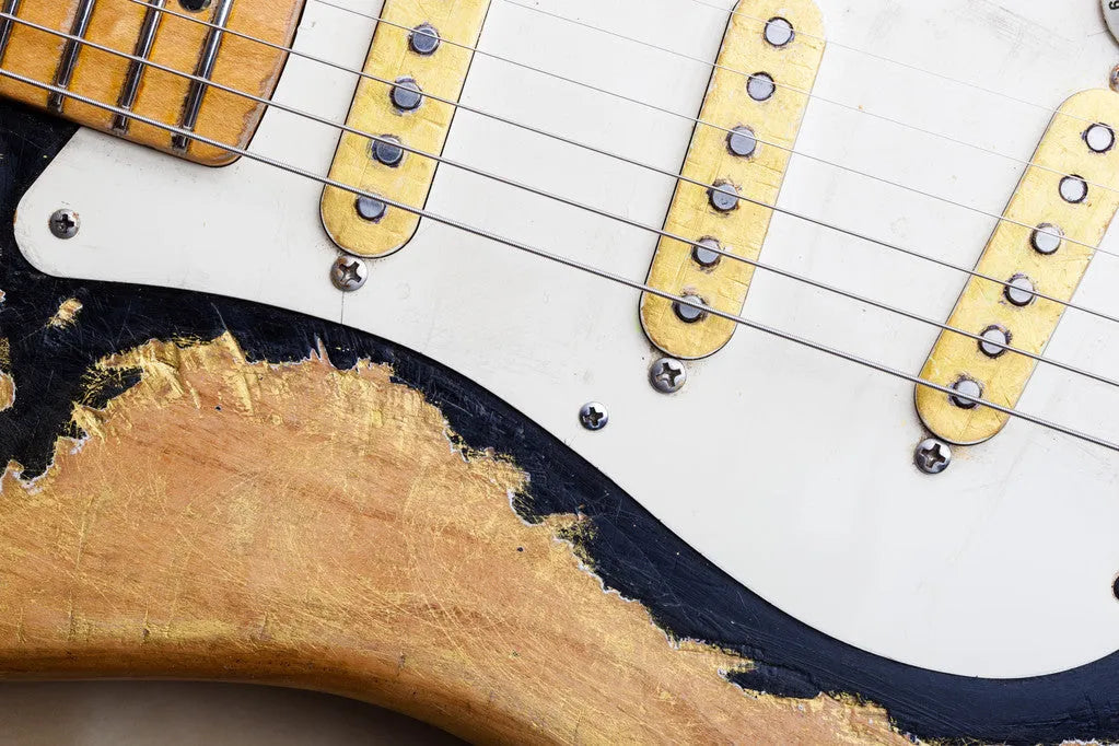 Worn finish guitar, strat style