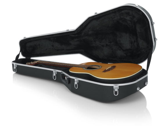 A guitar securely placed in a protective case, highlighting Guitars on Main's dedication to quality instruments and care.