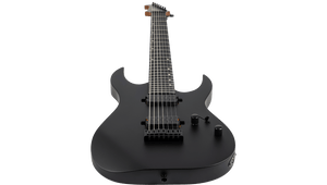 Spira S-407 MBK Matte Black Electric Guitar with dual humbuckers, fixed bridge, and 24-fret Ebony Tech fretboard, designed for powerful, clear sound and reliable playability.
