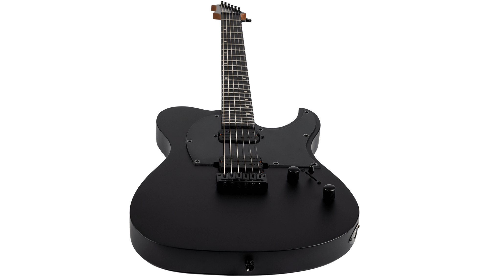 Spira T-400 MBK Electric Guitar - Black, featuring a solid-body with dual humbuckers, 24 frets, and modern design, ideal for versatile high-gain performances.