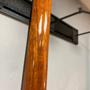 Close-up of Alvarez Minstrel 4-string Tenor Banjo 1970s, showcasing detailed wood grain and metal components.