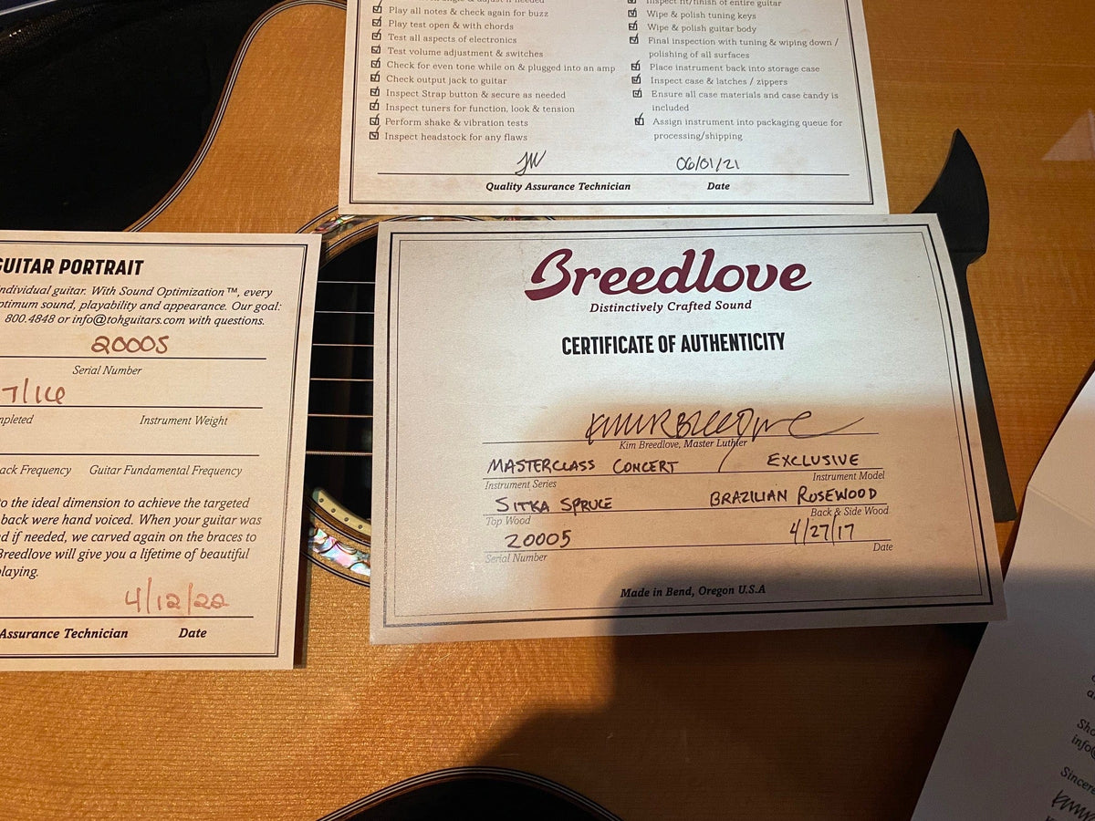 Breedlove USA MasterClass  Custom Concert CE Brazilian...