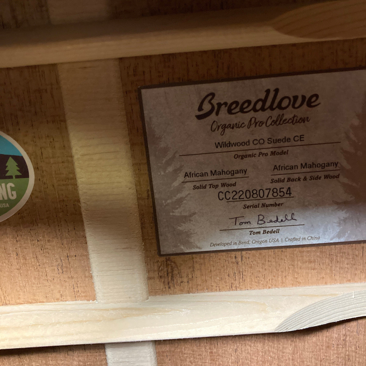 Breedlove Wildwood Pro Concerto Suede CE African Mahogany-African Mahogany Open Box