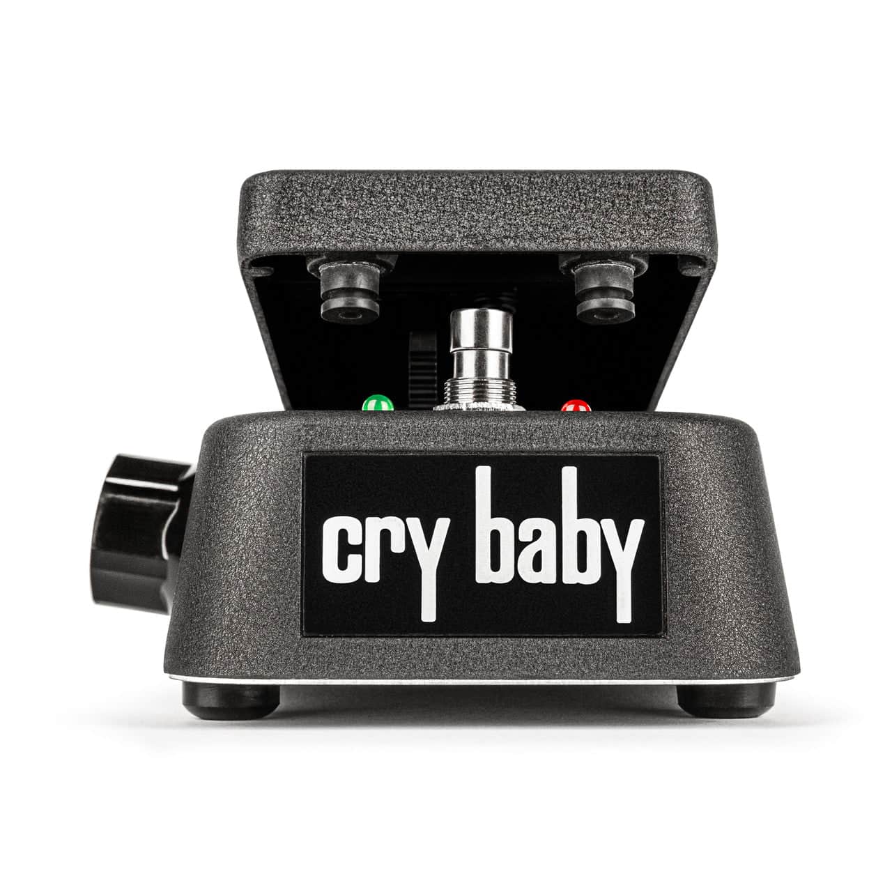 A Dunlop Cry Baby BB535 Wah 1994 Reissue Multi-Function Wah pedal for electric guitar, shown black from the front with its foot pedal angled up and the Dunlop logo clearly visible.