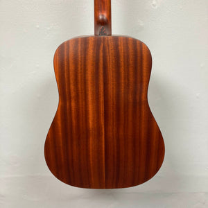 Back view of an Eastman E1D Dreadnought Natural w/Gigbag Used acoustic guitar body and neck.