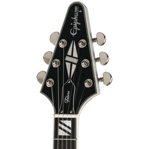 Epiphone Futura Flying V Custom, Quicksilver Shift - headstock