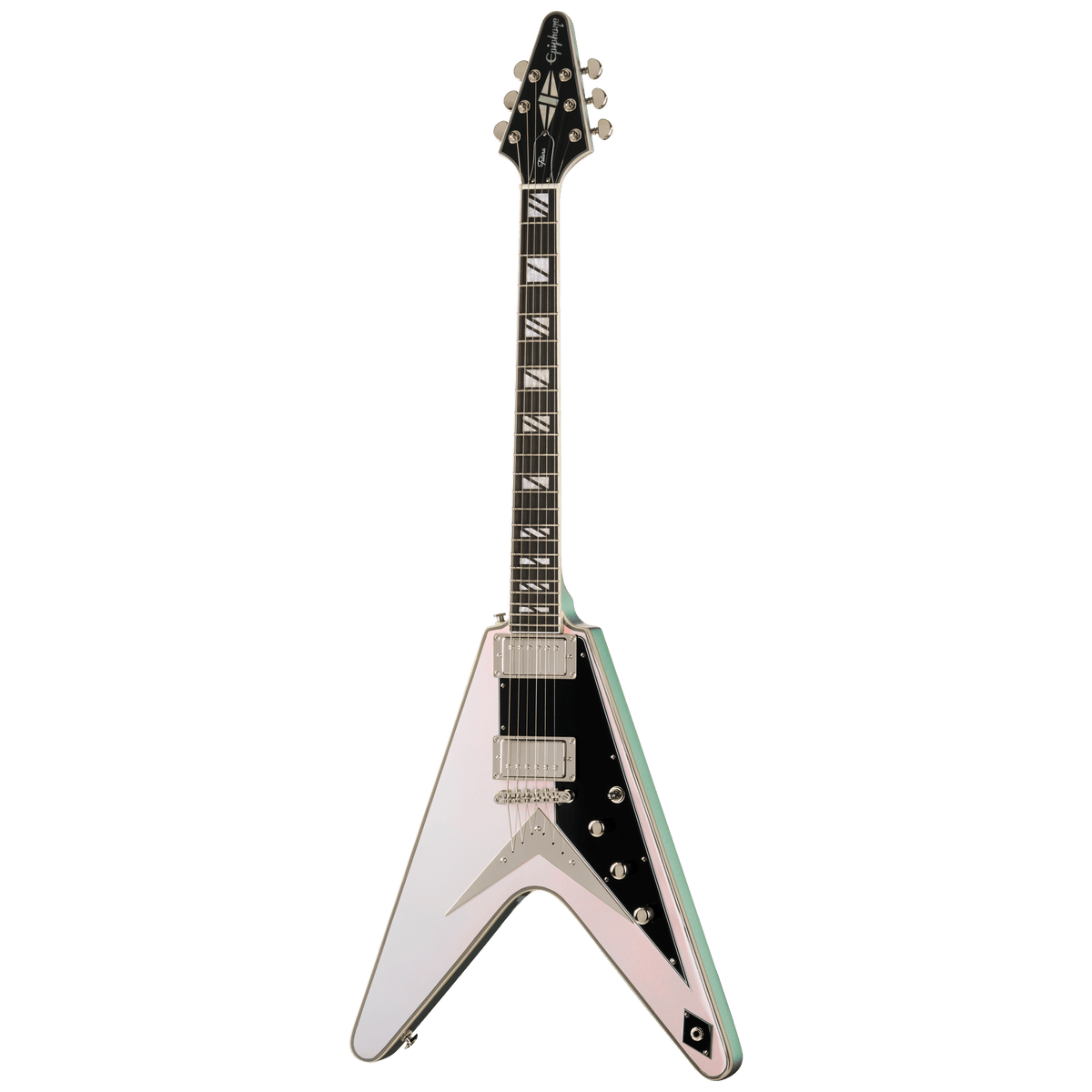 Epiphone Futura Flying V Custom, Quicksilver Shift - straight on