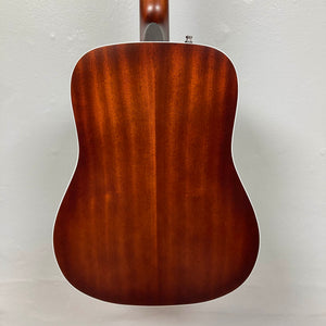 The Godin Imperial Laguna Blue GT EQ SF Acoustic Guitar w/Gigbag features a glossy, reddish-brown back with white binding and an LR Baggs Anthem system, shown against a plain light background.