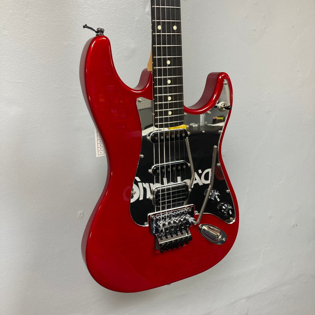 Godin LERXST Grace Red LTD I w/Floyd Rose, a signature electric guitar with a contoured body, showcasing modern craftsmanship and premium components.