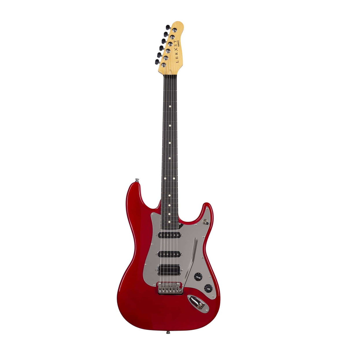 Godin LERXST Grace Red LTD I w/Vega Trem electric guitar with sleek design, featuring maple neck and HSS pickups for versatile sound.