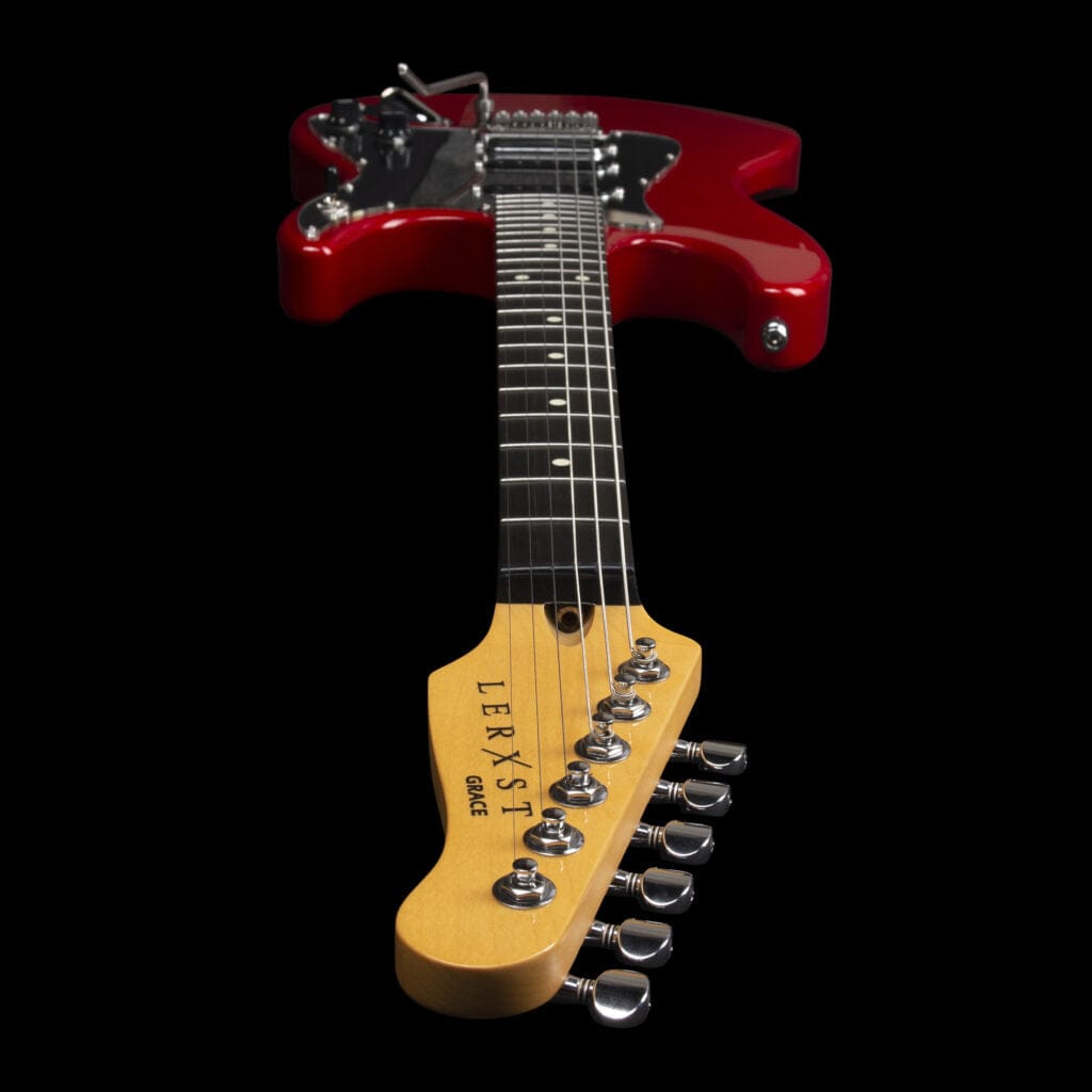 Godin LERXST Grace Red LTD I w/Vega Trem electric guitar, showcasing a sleek design and signature craftsmanship, ideal for discerning musicians.