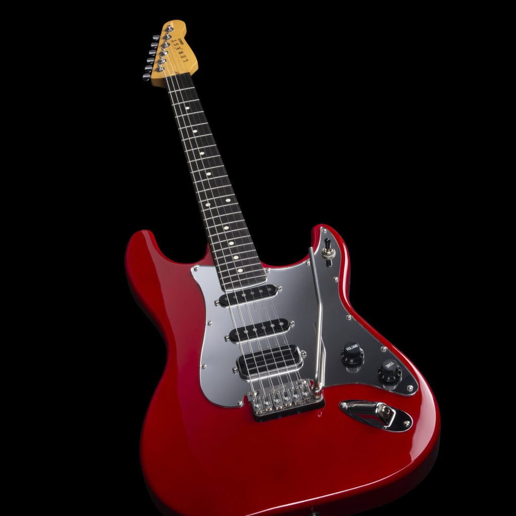 Godin LERXST Grace Red LTD I w/Vega Trem, featuring a sleek design, contoured body, and HSS pickup configuration for versatile playability.