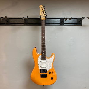 Godin Session R-HT Pro Retro Orange Open Box electric guitar mounted on a wall.