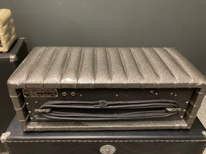 Kustom 200 1970's Champagne Silver Sparkle Tuck And Roll Tolex Amp Head with visible black wires and buttons.