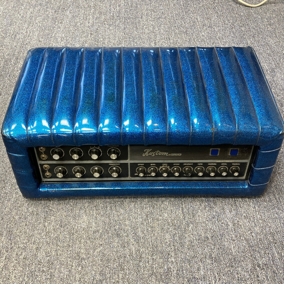 Kustom K250 Amp Head Blue Sparkle Tuck and Roll