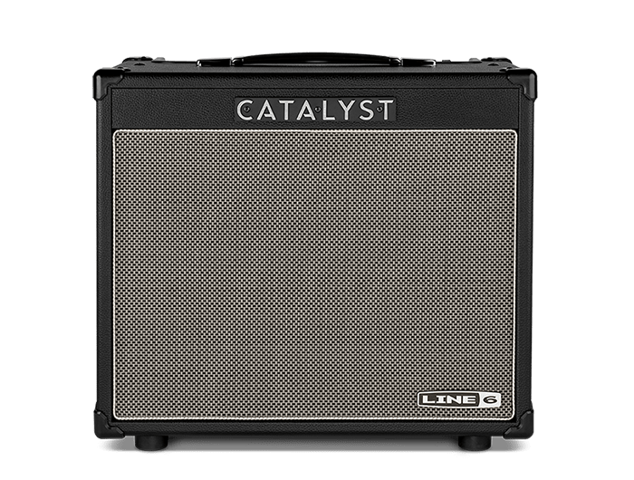 The Line 6 Catalyst CX 60 Dual-channel 1x12 Combo Amplifier delivers 60 watts of versatile tone in a sleek black and silver design with a metal mesh grille—ideal for guitarists seeking flexibility and performance.