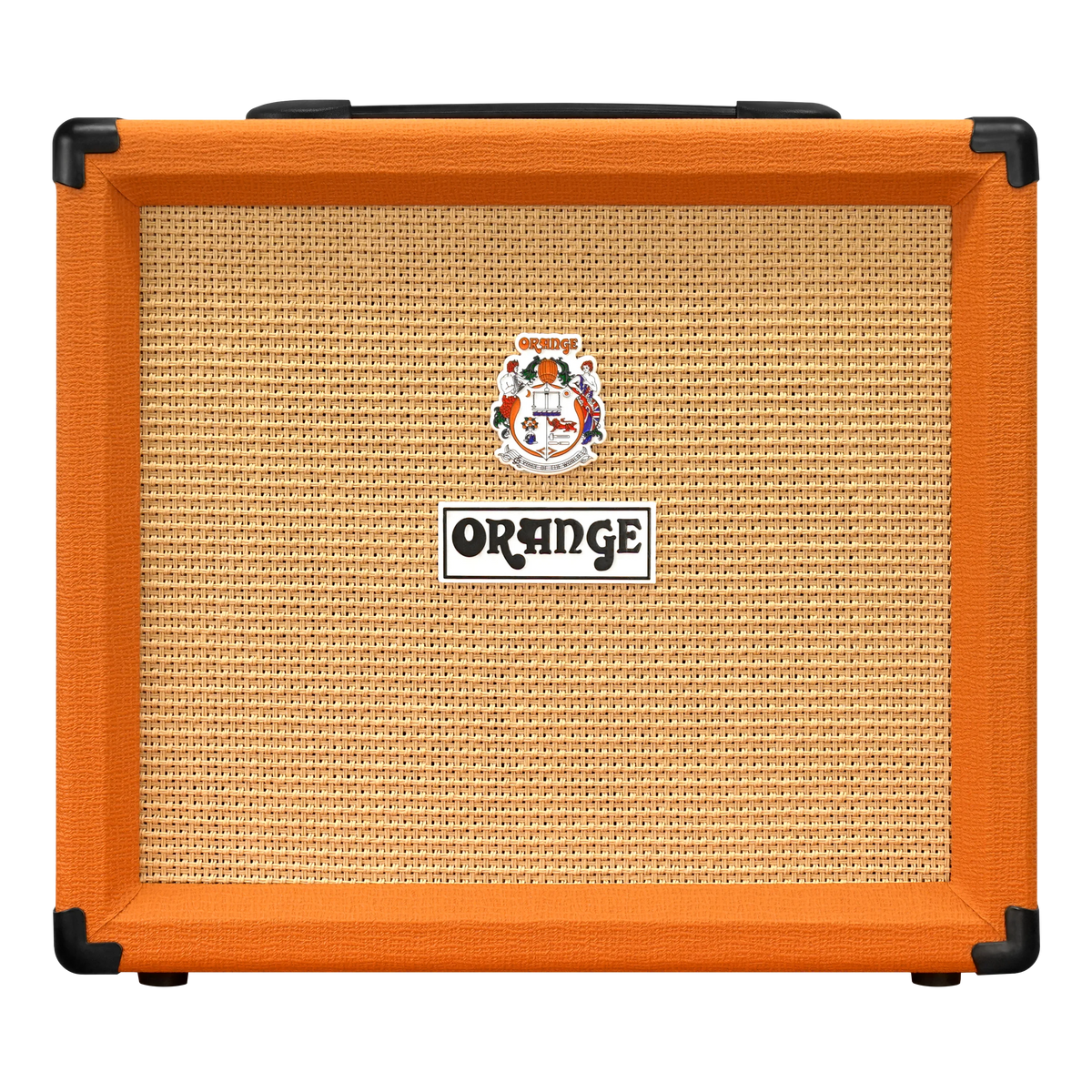 Orange O-TONE 40 guitar amplifier in orange with a 12″ Voice of the World speaker, woven tan grille, crest logo at the top, and brand name on a white rectangular badge.