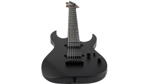 Spira S-407 MBK Matte Black Electric Guitar with dual humbuckers, fixed bridge, and 24-fret Ebony Tech fretboard, designed for powerful, clear sound and reliable playability.