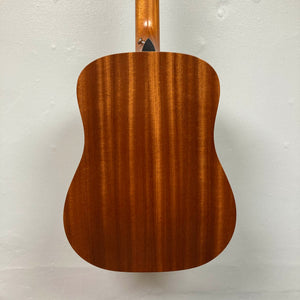 Back view of a Taylor Academy 10e Acoustic-Electric Guitar w/GigBag Used showing the dreadnought body and neck.