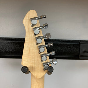 ZZ Top Signed Strat Style Guitar, featuring signatures from Billy Gibbons, Dusty Hill, and Frank Beard on the body.