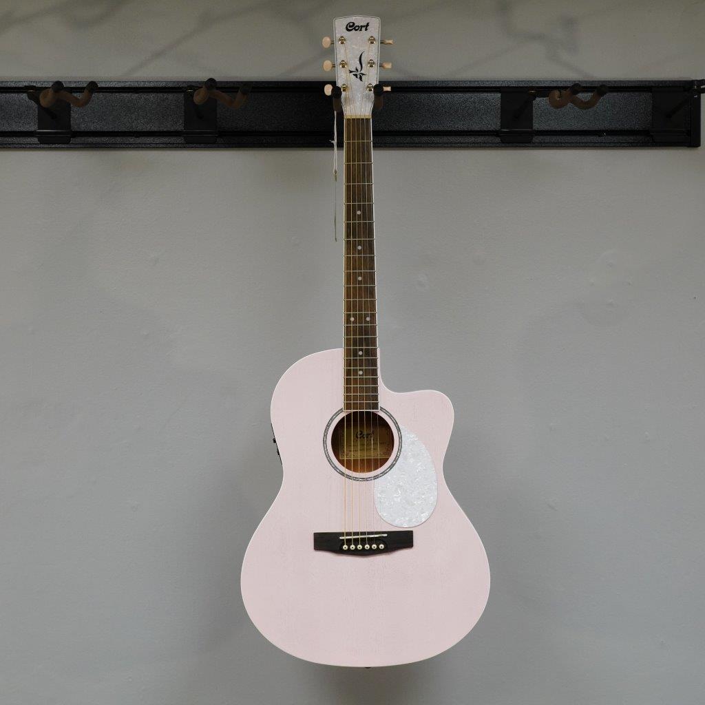 Cort Jade Classic Series Acoustic/Electric Guitar Pastel Pink Open Pore