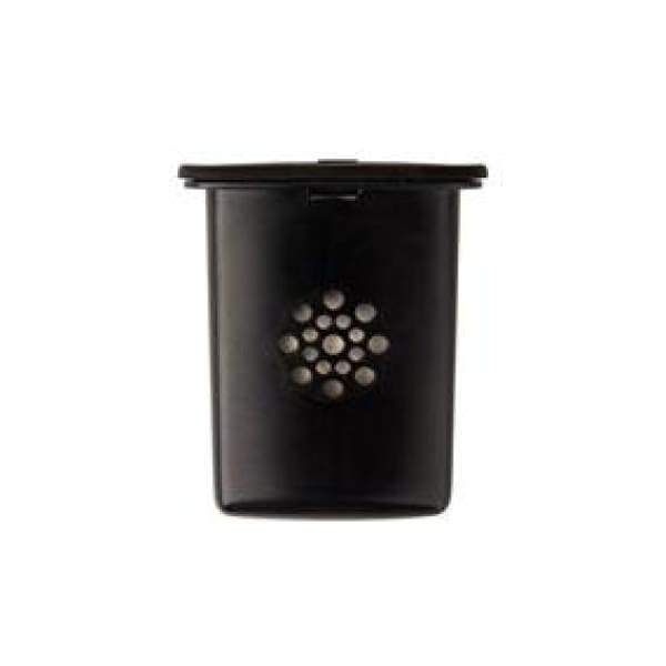 D&#39;Addario GH Acoustic Guitar Humidifier, a black container with a round hole, designed to hang safely in the guitar&#39;s sound hole for optimal humidity control.