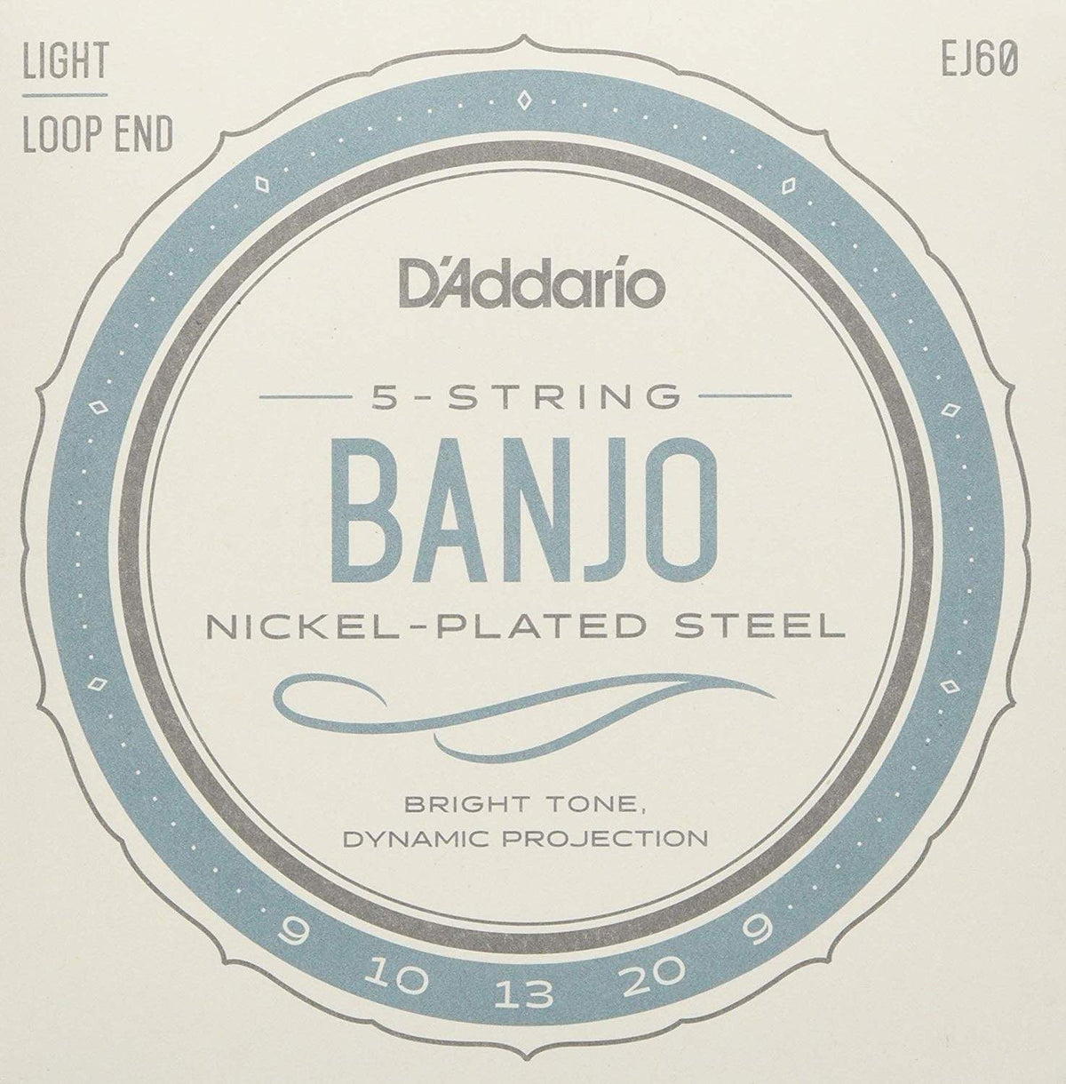 D&#39;Addario EJ60 Nickel 5-String Light Banjo Strings 9-20...