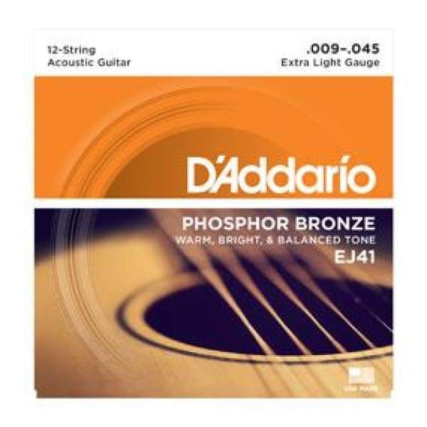 D&#39;ADDARIO STRINGS - ACOUSTIC GUITAR STRINGS Default D&#39;ADDARIOEJ41 12-String Phosphor Bronze, Extra Light, 9-45