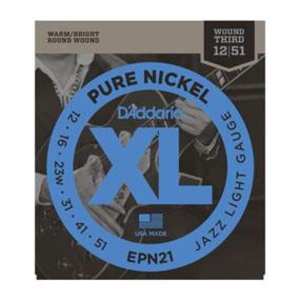 D&#39;Addario EPN21 Pure Nickel, Jazz Light, 12-51 Guitars on...