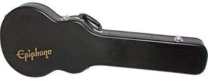 Epiphone Les Paul Hard Case, black, designed for optimal protection of your guitar, featuring gold text.