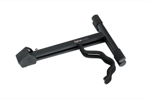 Gator Frameworks A Style Guitar Stand with adjustable width, rubberized cradle padding, and foldable heavy-duty steel design for guitars, ukuleles, and violins.