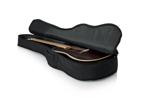 Gator Economy Gig Bag for Dreadnought Guitars in a rugged, padded case with exterior storage pocket and heavy-duty zipper.