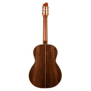 Close-up of the Godin Collection Classical Guitar, highlighting the solid cedar top and rosewood back, showcasing fine craftsmanship and high gloss finish.