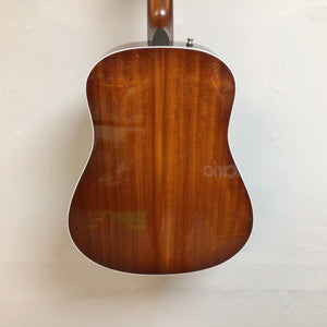 Godin Metropolis LTD Havana Burst HG EQ SF guitar hung on a wall, showcasing its elegant design and fine craftsmanship.