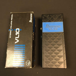 Ibanez VL10 Volume Pedal, used but in good condition, shown in black with blue text on the box.