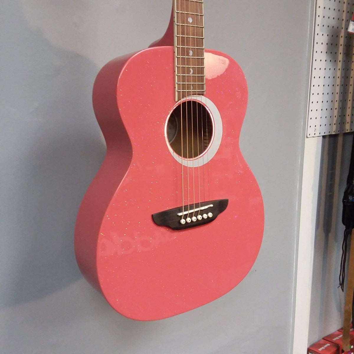 Luna Aurora Borealis 3/4 Acoustic Guitar Pink