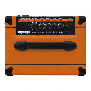 Orange Crush Bass 25 - 1x8 25W Bass Combo with integrated tuner, active EQ section, and CabSim-loaded headphone output.