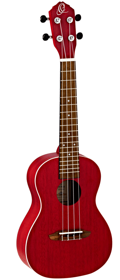 Ortega Ukulele Concert Earth Series Fire Red Guitars on Main