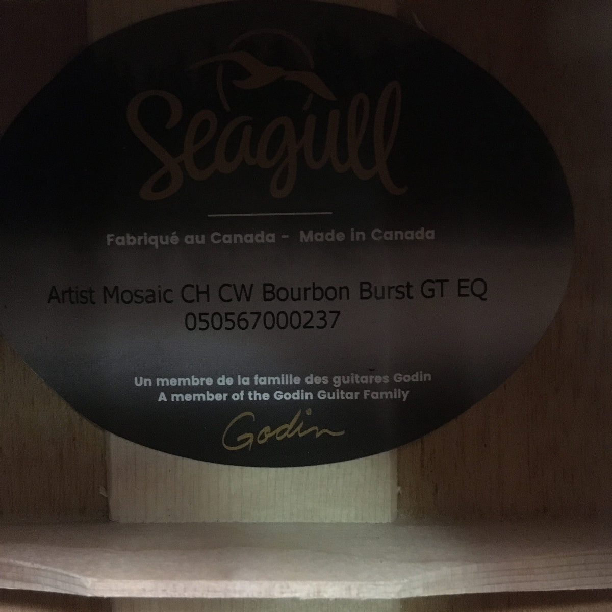 Seagull Guitars Artist Mosaic CH CW GT EQ Bourbon Burst w/Gigbag