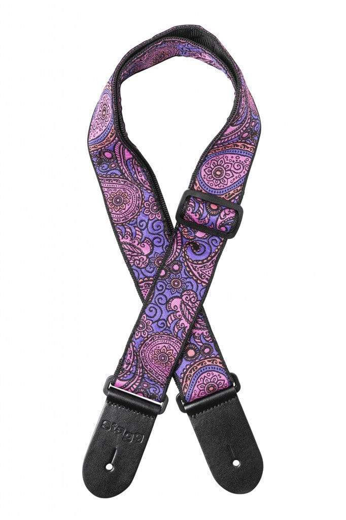Stagg Pink Paisley Guitar Strap Guitars on Main